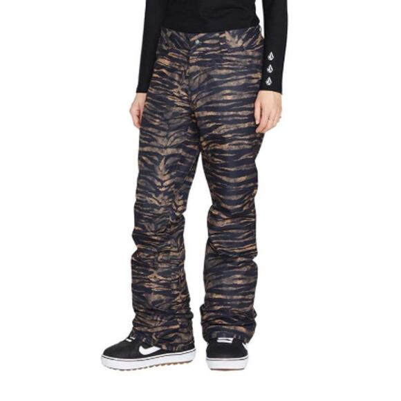 Volcom Women's Tiger Print Waterproof Snow Trousers Size S - Picture 1 of 10